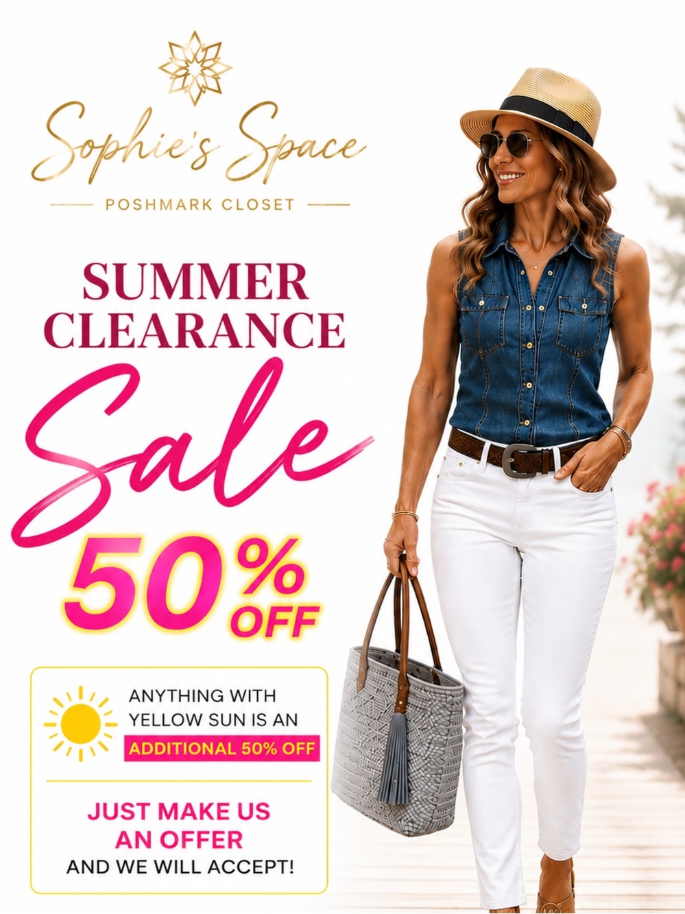 ☀️ 50%off all items with sun ☀️